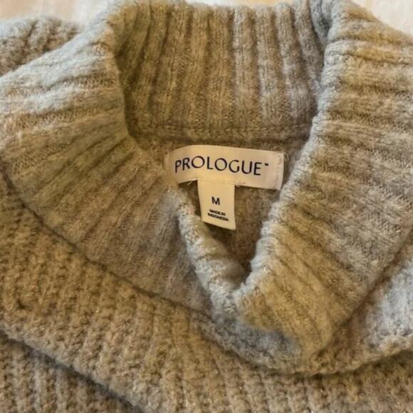 Prologue Women’s Mock Shaker Pullover Sweater Size M | Super Soft Knit Beige Top - Picture 2 of 4